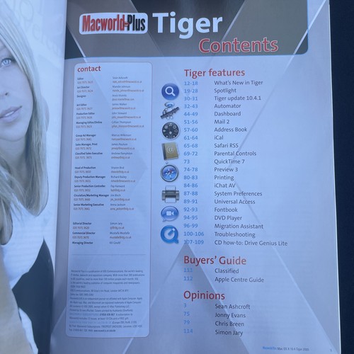 MacWorld Magazine Tiger Superguide Spotlight Automator Dashboard Printing Safari - Picture 3 of 6