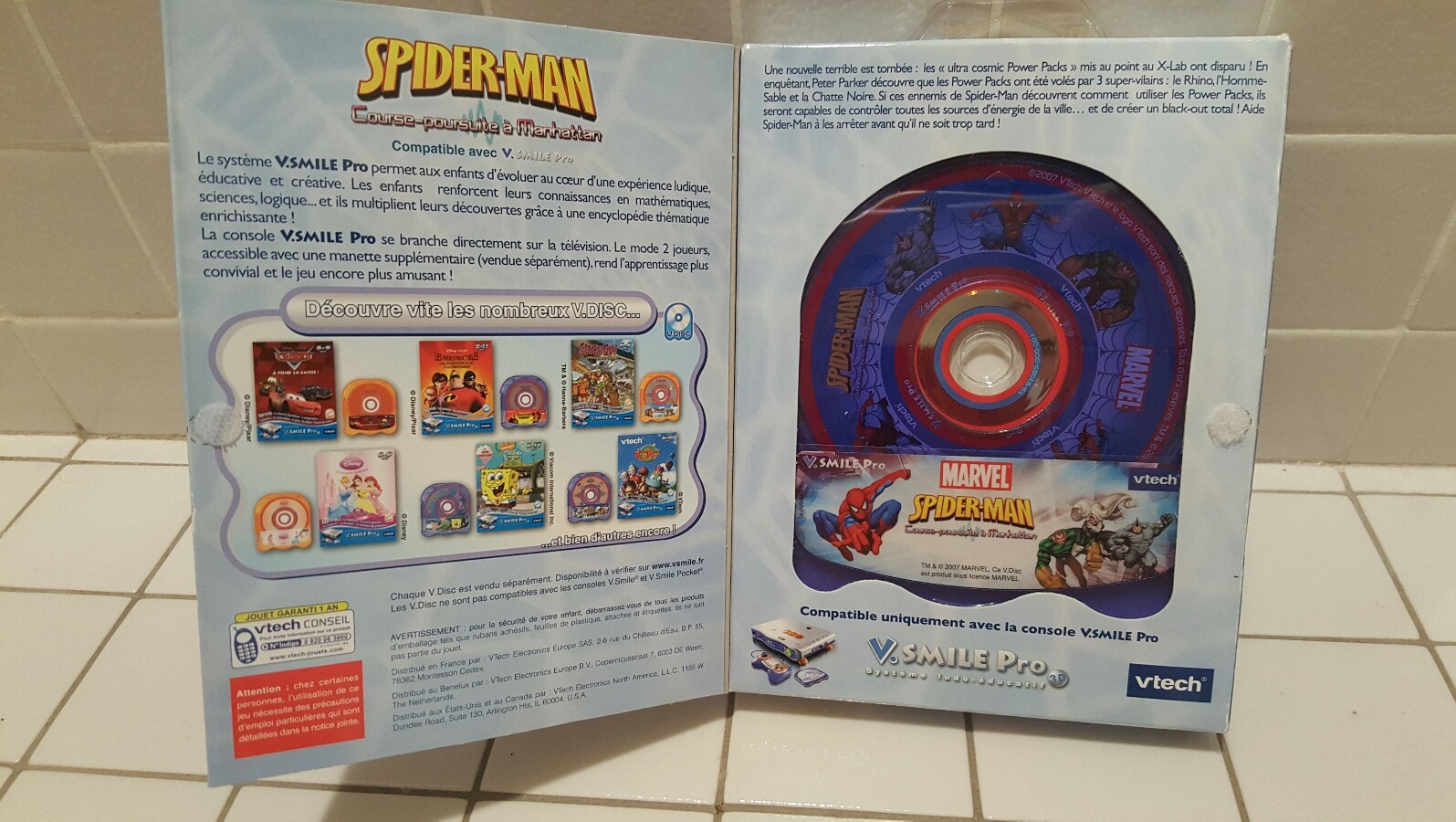 Pour console V. Smile Pro CD Vtech Spider-man , Neuf sous blister 2007 ...