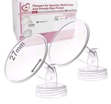 27Mm 2 Pc Flanges Compatible with Spectra, Motif Luna, Ameda Mya Breast Pumps
