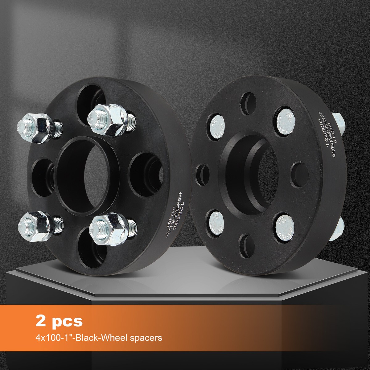 2-Pack 1" Wheel Spacers – 4x100 Bolt Pattern, 12x1.5 Studs, Hubcentric For Honda, Mitsubishi & More 5 thumbnail image