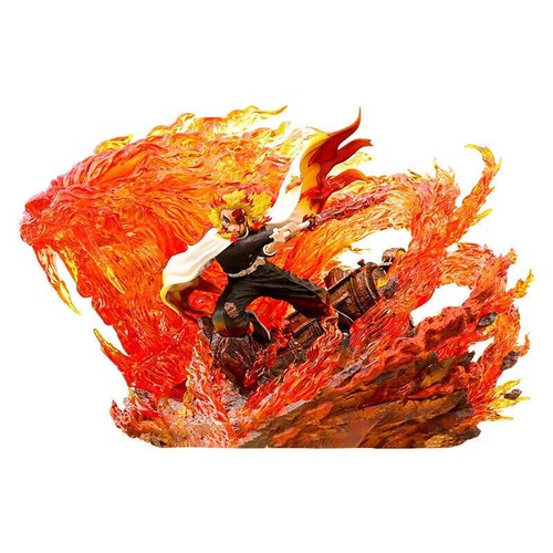 Anime Demon Slayer Rengoku Kyoujurou Statue With LED Base PVC Figure Model Boxed - Picture 14 of 19