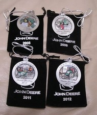 2008-2009-2011-2012 John Deere Pewter Christmas Ornament -- ALL NEW