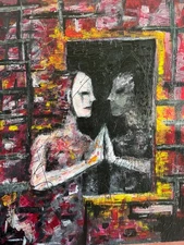 22”/30 wall art,  acrylic on canvas, original