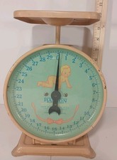 Vintage Hanson Nursery Scale With Baby Logo Working Condition