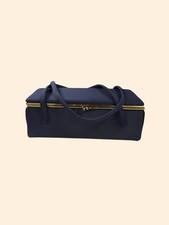 Vintage Late 1950s Early 1960s Navy Blue Box Purse Mid Century Formal Handbag