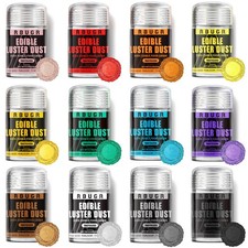 Luster Dust Edible, 12 Colors Edible Glitter Pack, Cocktail Food Glitter Edible