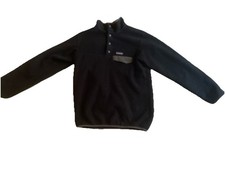 Patagonia Synchilla Women  s size Medium Black/Gray Snap T Fleece Pullover