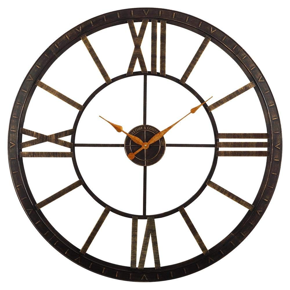 FirsTime & Co. Bronze Big Time Wall Clock, Large Vintage Dec