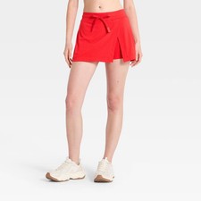 Women's Washed Jersey Slit Skort - JoyLab Red M