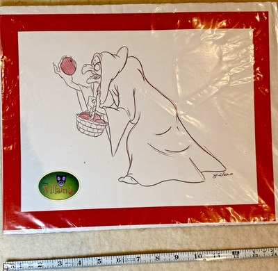 Disney Villains Evil Queen Animation Sketch Lithograph  Signed