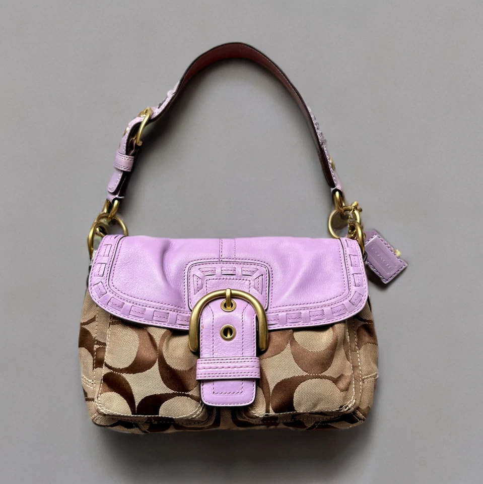 Coach Lilac Double Pocket Signature Flap Soho Shoulder Bag 11888 China