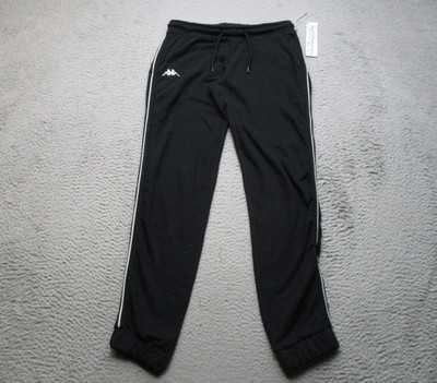 Kappa Pants Womens XS Black Logo Tape Elena 2 Sweatpants Track Joggers 