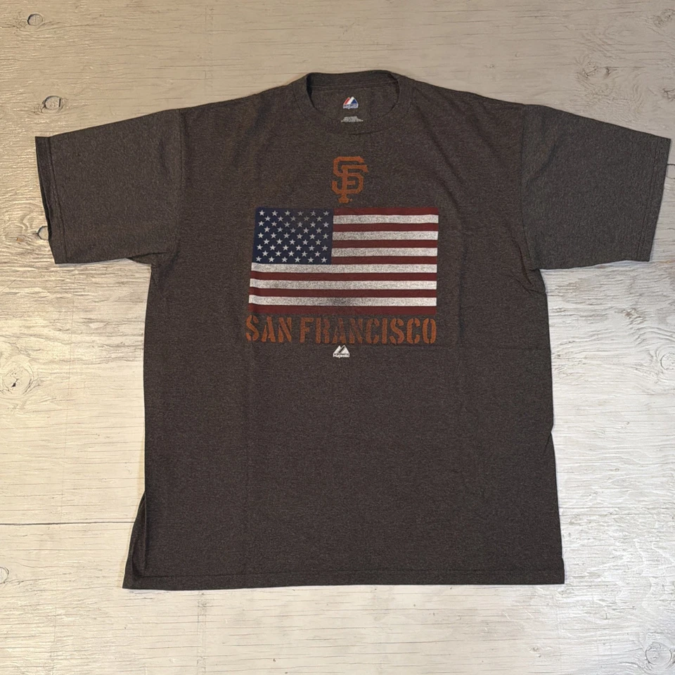 Camisa Jersey San Francisco Giants Majestic Buster Posey #35 Estrellas y Rayas Talla XL Foto 2 de 4