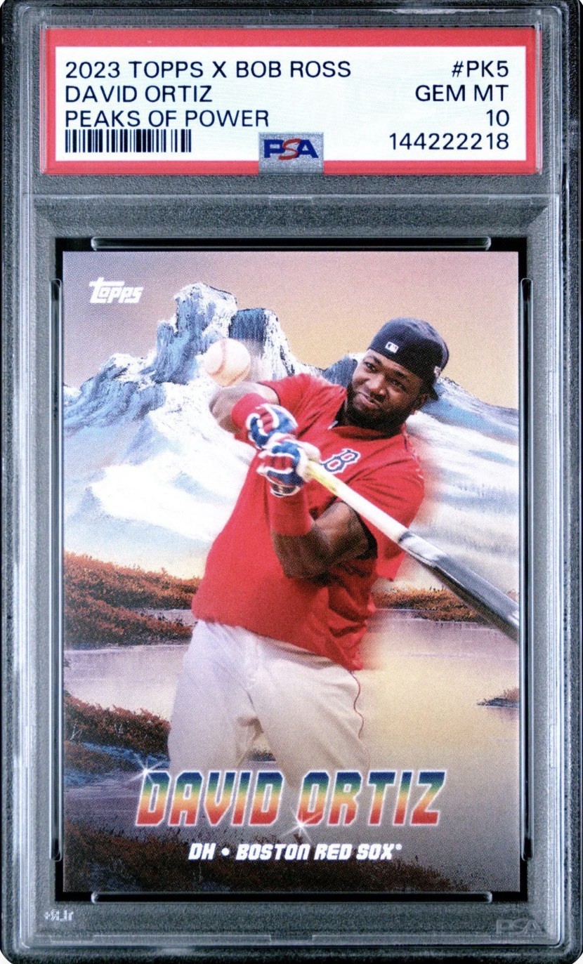 2023 Topps x Bob Ross DAVID ORTIZ PSA 10 Peaks of Power card BOSTON RED SOX