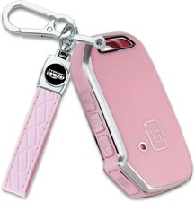 For Kia Key Fob Cover with Key Chain, Soft TPU Car Key Fob Case Shell for Kia So