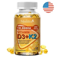 Vitamin K2 (MK7) with D3 10000 IU Supplement, Immune Health, Bone & Heart Health