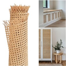Rattan Cane Webbing Roll 24"x36" Natural Open Mesh for Furniture DIY
