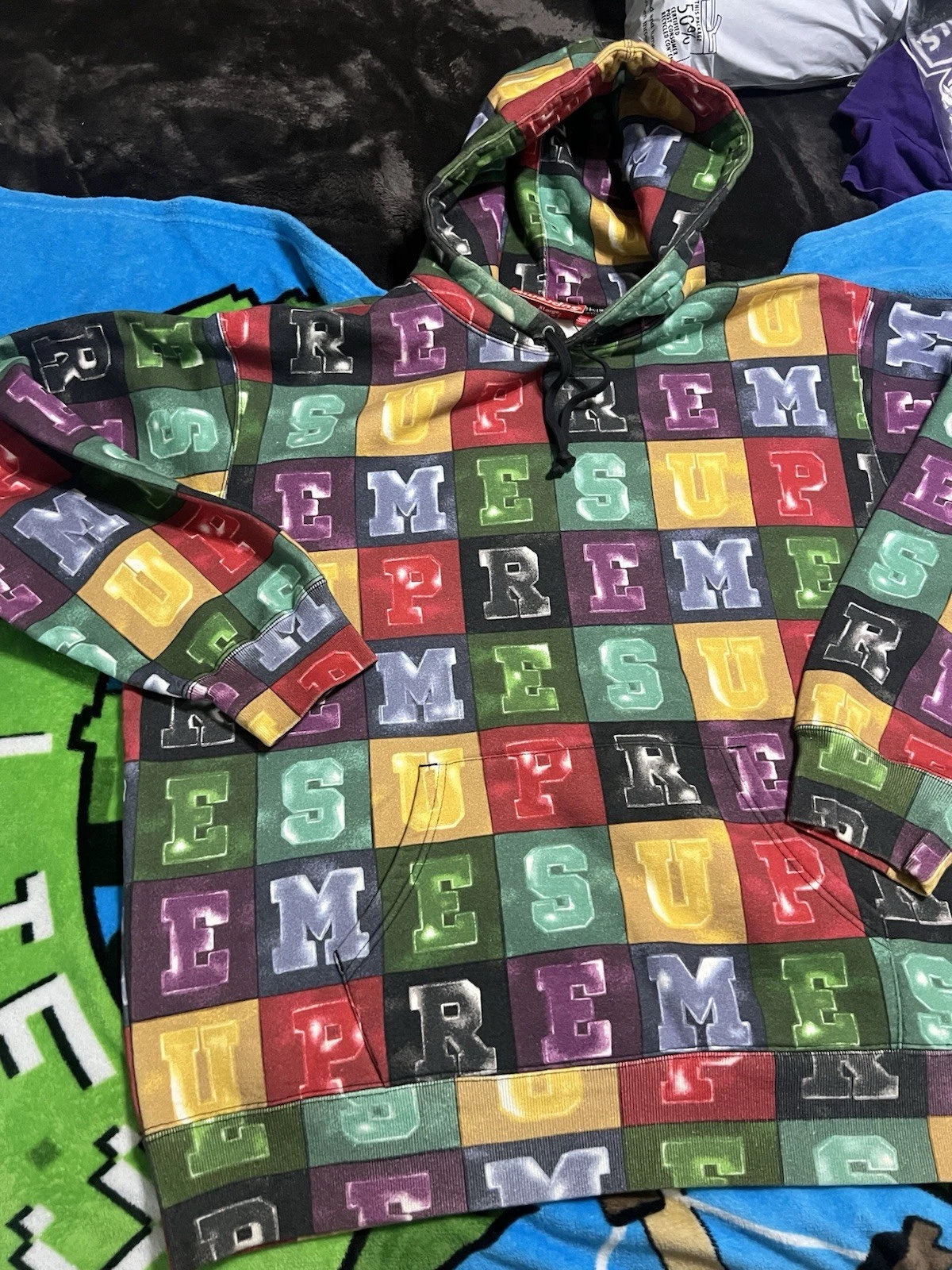 ??FW20 SUPREME HOMME XL BLOCKS SWEAT À CAPUCHE avec étiquettes 9,8/10 ???