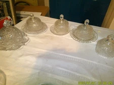COLLECTION 5 DOME BUTTER DISH 4 BOTTOMS UNSUE MATCH 1 DOES
