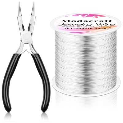 26 Gauge Wire for Jewelry Making with Multipurpose Piler, 328.1 FT/0.4 mm Cra...
