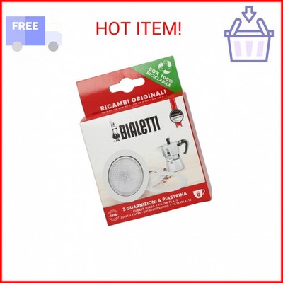 Bialetti Spare Parts, Includes 3 Gaskets and 1 Plate, Compatible with Moka Expre