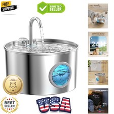 74oz Stainless Steel Cat Fountain - Quiet, Easy Clean 4-Stage Filtration System