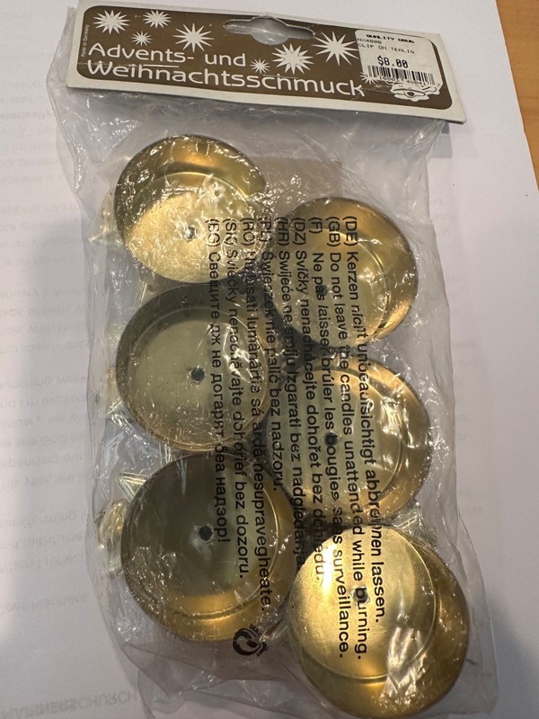 NEW Advents-und Weihnachtsschmuck Metal Tree Candle Clips Golden Pack of 6