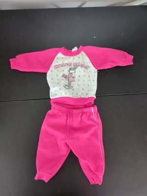 Vintage Park Bench Kids Shirt and Pant Set 0-6months Baby Girl Pink