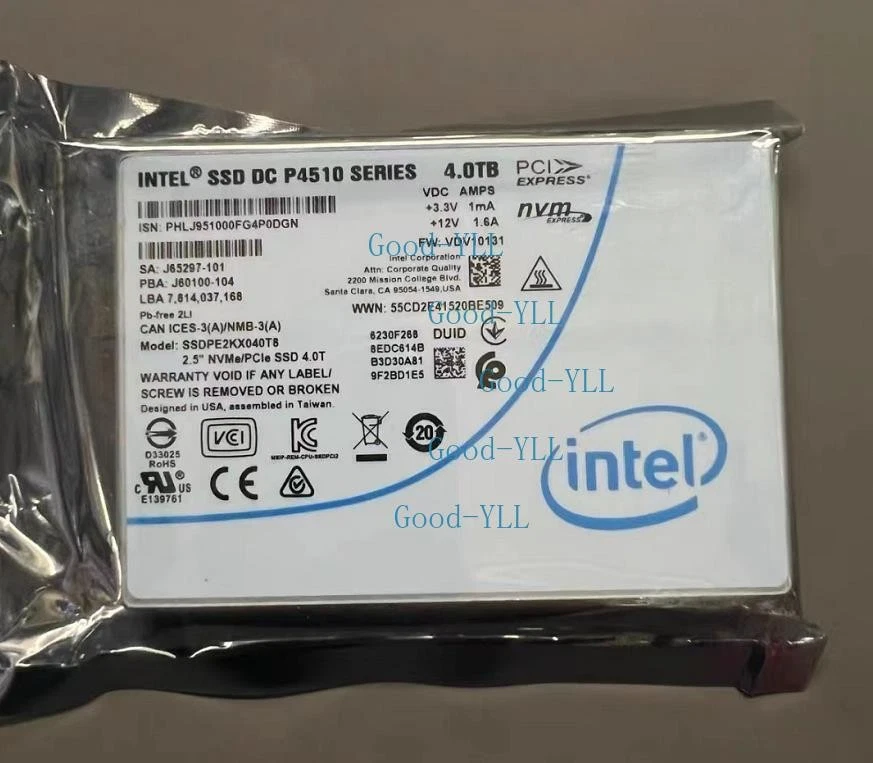 New Intel SSD DC P4510 1TB 2TB 4TB 8TB NVME U.2 2.5" PCIE Series Solid State LOT - Image 2 of 3
