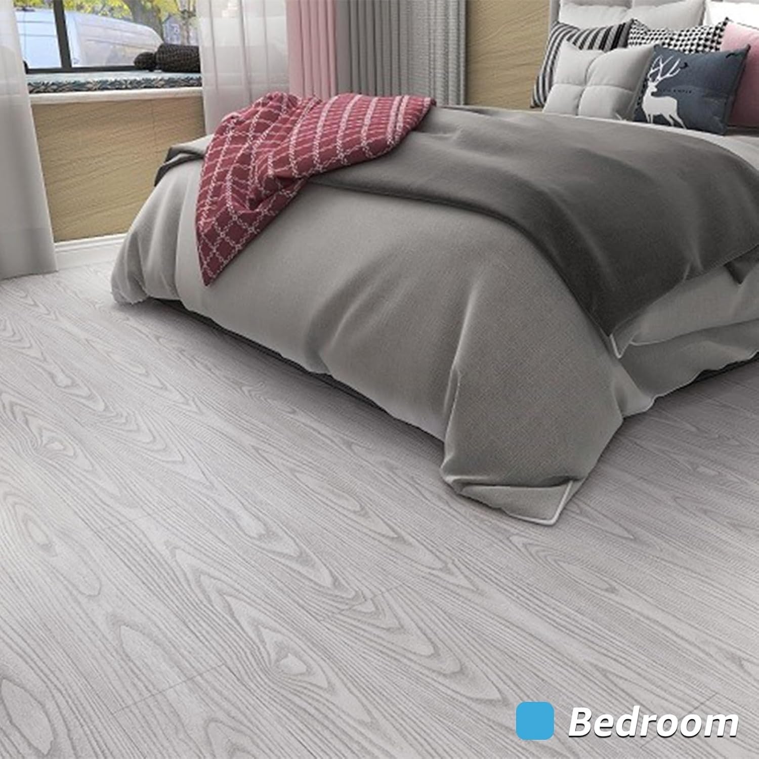 Art3d 15 Sq.ft Peel and Stick Floor Tiles, Luxury Vinyl Plank Flooring Wood Look