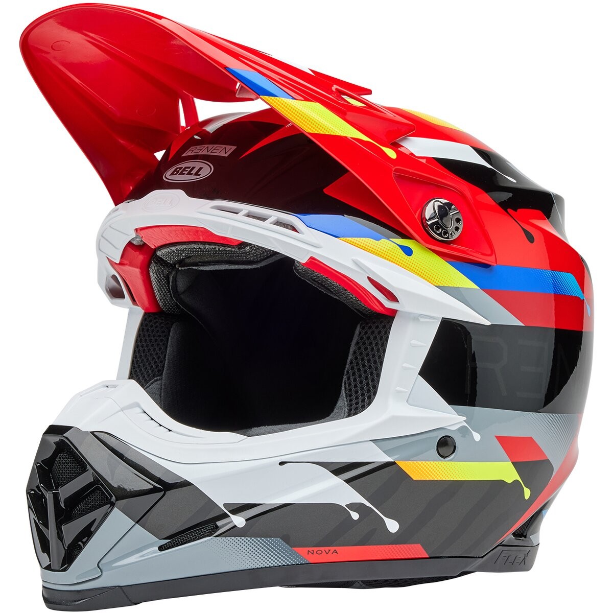 Bell Helmets Black/Red Moto-9S Flex Renen Nova Helmet 7163775 | eBay