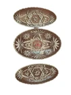 vintage anchor hocking Relish/candy  Dishes Oval Set Of 3 - Star Of David