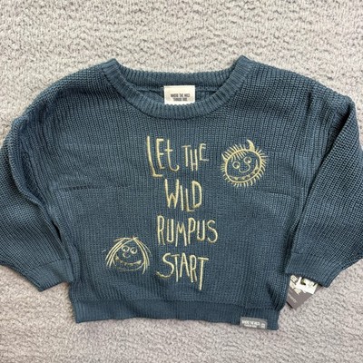 Modern Moments Where The Wild Things Are Sweater Toddler 2T Blue Graphic NWT