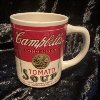 Campbell's Condensed Tomato Soup Advertising Sign Mug Red White Collectible