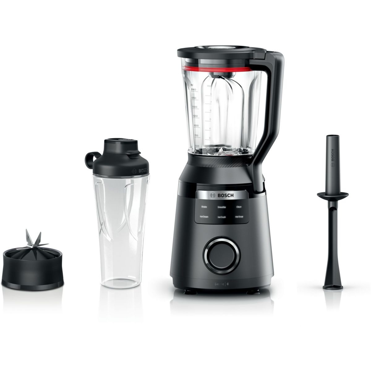 Blender BOSCH VitaPower Série 6 robot mixeur design noir et finitions inox