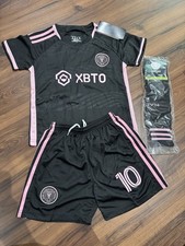 XBTO Messi Kid Boy Girl Soccer Jersey 10 Black Pink Practice Outfit Uniform