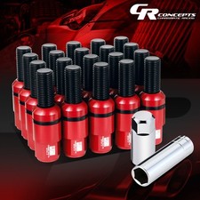 M14x1.5 Red 23mm Od 20pc Close End Ball Seat Wheel Lug Nut For 1992-2022 Benz