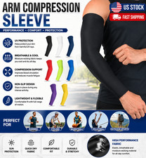 Sports Arm Compression Sleeve UV Protection Basketball Running Cycling Gear