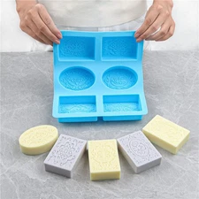 Soap Molds for Soap Making 2 Pack Soap Silicone Mold Cavities Handmade Soap M...