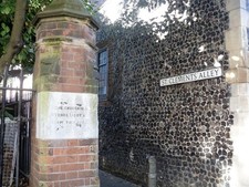 Photo A2 St Clements Alley Norwich Seen from Colegate.  Note the inscrip c2016
