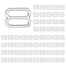 100 Pcs Bra Hooks for Straps, 12mm 8 Shaped Slider Bra Hooks Replacement, Clear