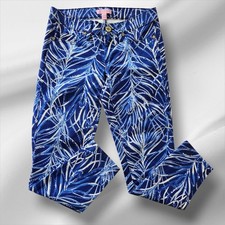 Lilly Pulitzer South Ocean Skinny Crop Pants Jeans Stretch Blue White Size 0