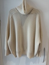 KUJTEN Kaschmir Pullover Damen Gr. 2 / M Beige 100% Cashmere Paris Luxus Strick