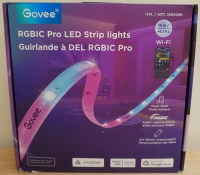 Govee RGBIC Pro LED Strip Lights Color Smart LED Wifi App Control 49.2 Ft