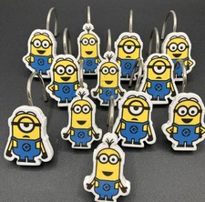 Universal Studios Minion Despicable Me Shower Curtain Hooks Set of 12 Minions
