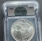 Morgan Silver Dollar 1886 $1 ICG MS63 Uncirculated Certified Coin