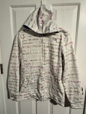 The North Face Girls Youth Surgent Printed Full Zip Hooded Fleece Jacket Sz Xlg