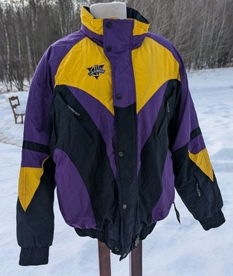 Winter Cold Wave 90s Snowmobile Coat Ski Jacket Mens Large Yellow Purple