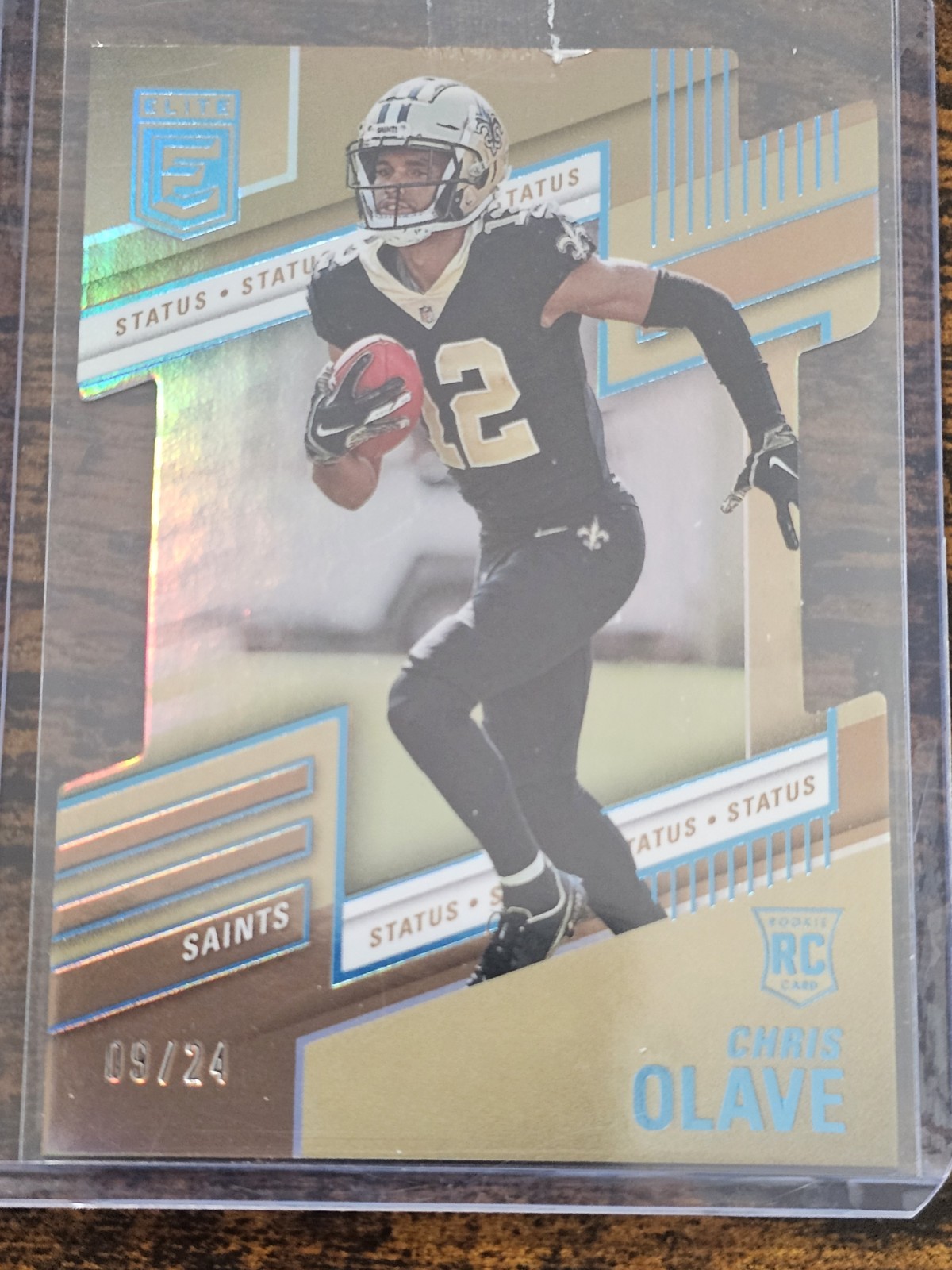 Chris Olave RC 2022 Panini Donruss Elite #122 Status Die-Cut Prizm Rookie #09/24