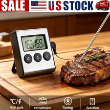 Remote Kitchen Digital Cooking Thermometer Probe Meat Food Temperature w/Timer
